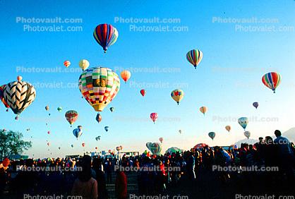 People, Crowds, Albuquerque International Balloon Fiesta, early morning