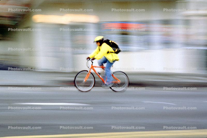 Bicyclist, Rider, street, road, backpack, helmet