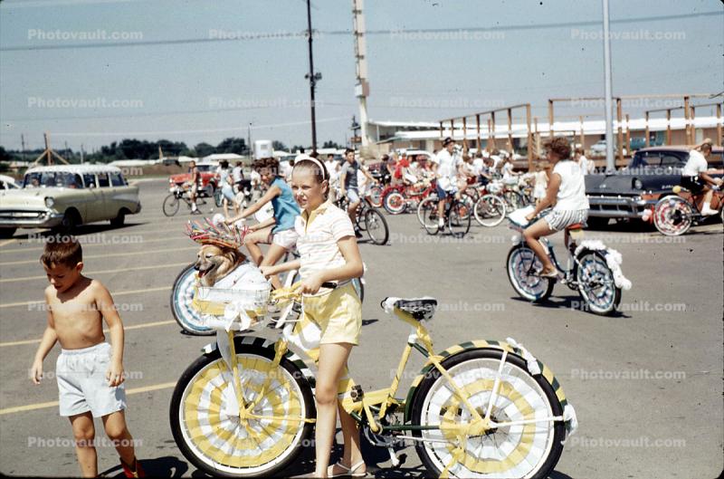 Bike Fest, Girl, Boy, Sunny, Summer, 1960s