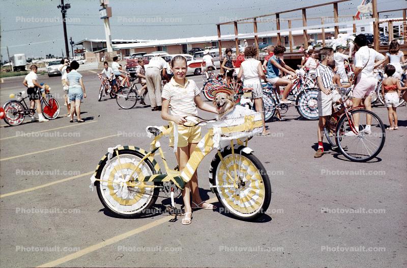 Bike Fest, Girl, smiles, Sunny, Summer, 1960s