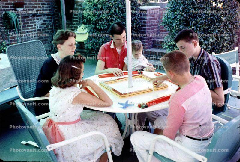 backyard, family, fun, 1950s
