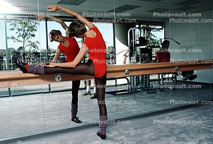 Woman, Mirror, Stretching