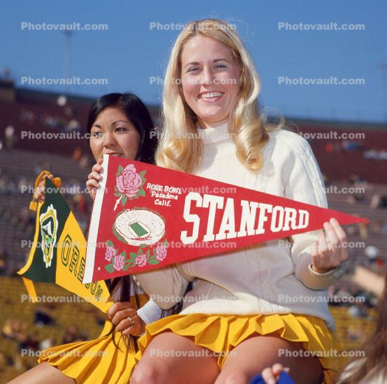 Stanford Cheerleader at Rose Bowl, Pleated Skirt, Sweater, Female