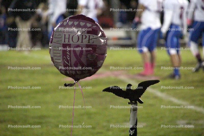 Hope balloon, eagle, High School Football game