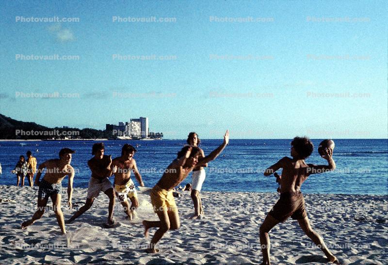 Beach Football, Waikiki Hawaii, 1969