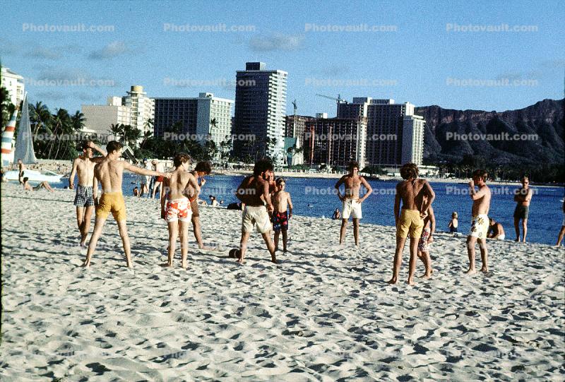 Beach Football, Waikiki Hawaii, 1969