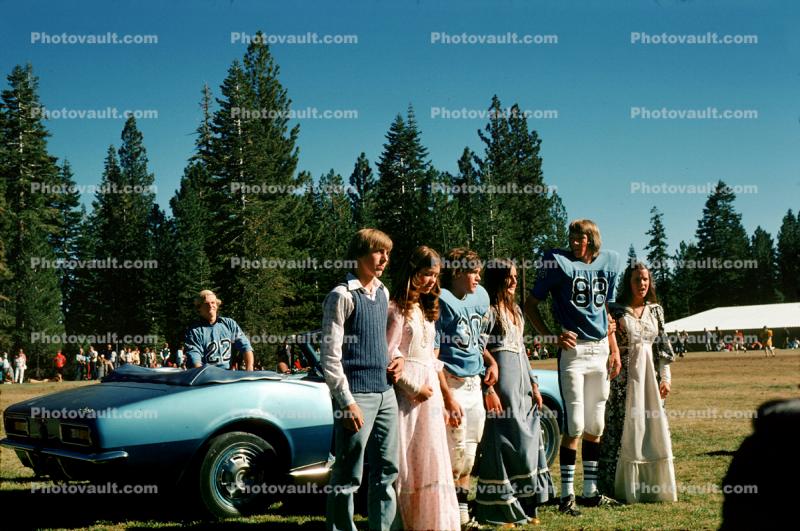 Homecoming Queens, Pontiac Firebird, North Tahoe High School, Placer County, Tahoe City, May 1975