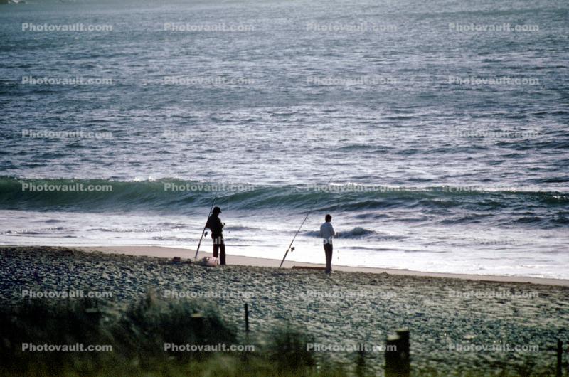 fishermen, man, rod & reel, sand, beach, Pacific Ocean