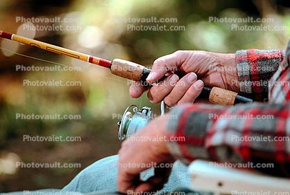 Fishing Pole, Hand, Rod and Reel