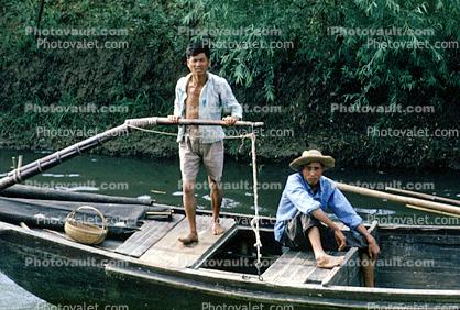 Men on a fishing boat, Suchow, China