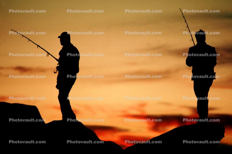 Fisherman, Sunset, Fishing Pole, man, male