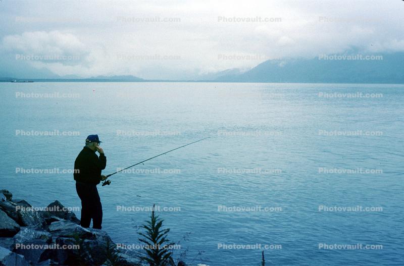 fisherman, lake, fishing pole, Valdez, Alaska