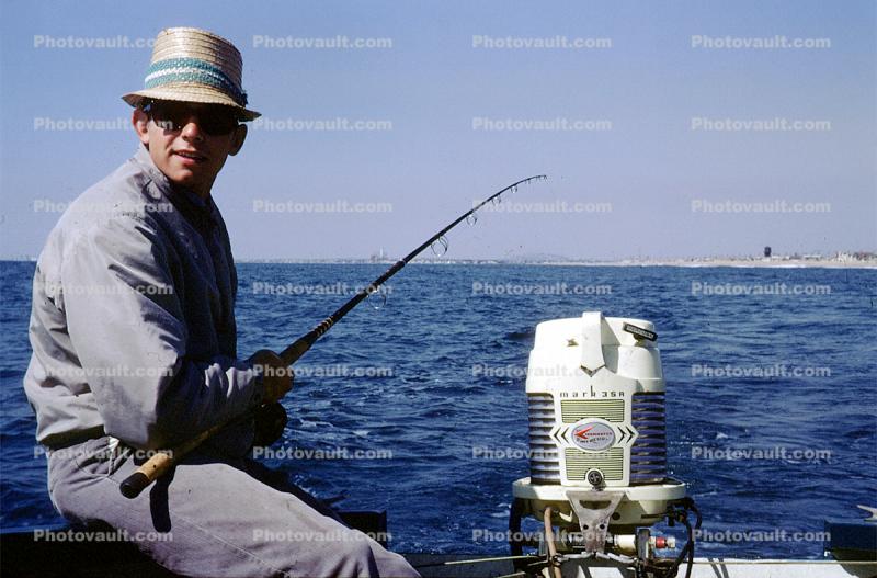 Outboard Motor, Fisherman, Seal Beach, 1967, 1960s