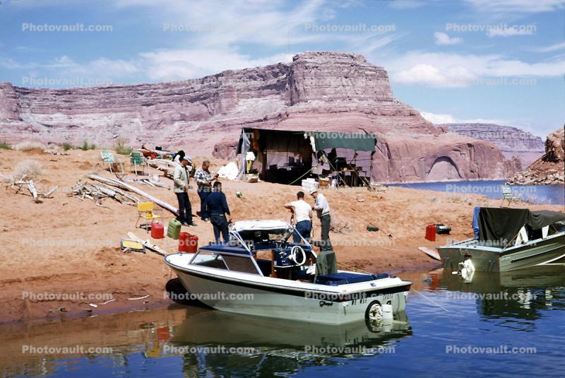 Fishing Campsite on the Colorado River, boat, water