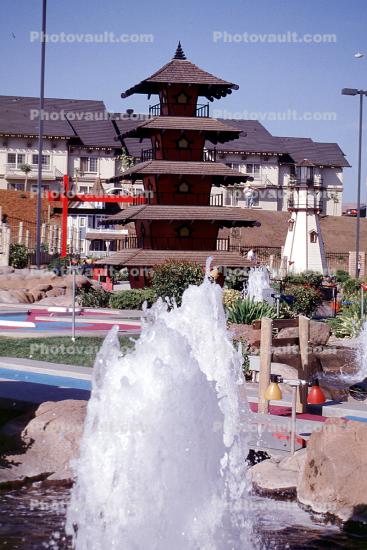 Water Fountain, aquatics, pagoda, building
