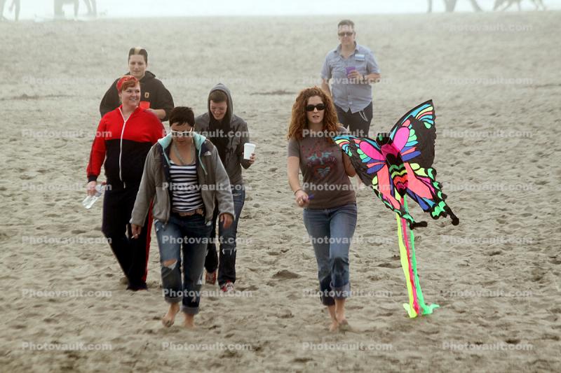 Butterfly kite along the beach, Ocean Beach, Sand, Ocean-Beach