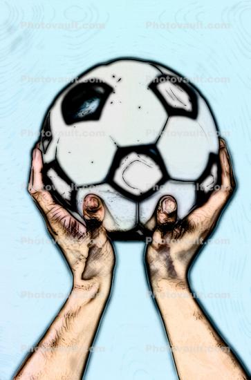 Soccer Ball sketch, Paintography, Abstract