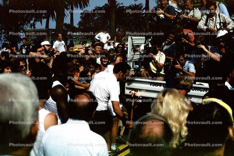 OJ Simpson carrying the Olympic Torch, Ocean Blvd