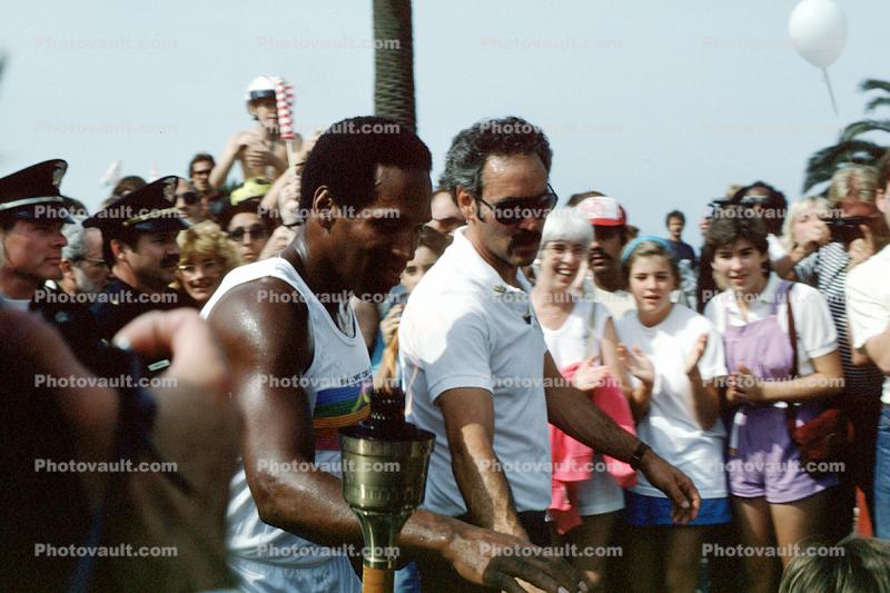 OJ Simpson carrying the Olympic Torch, Ocean Blvd, Eternal Flame