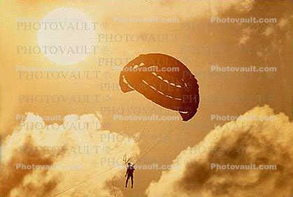 sunset, Parasailing, Parachute Canopy