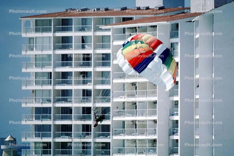 Parasailing, Parachute Canopy, Hotel, Cancun Mexico