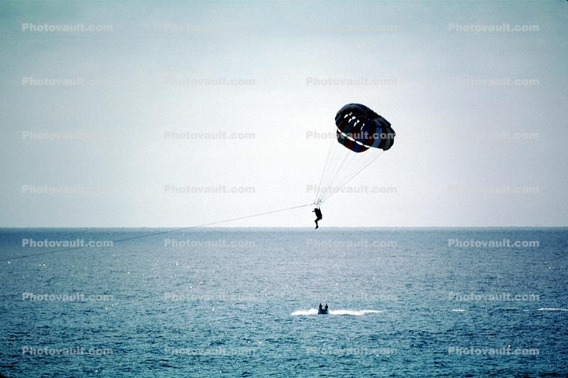 Parasailing, Parachute Canopy, Ocean, Cancun Mexico