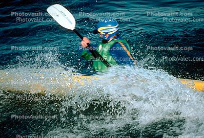 Kayak, splash, paddle, helmet