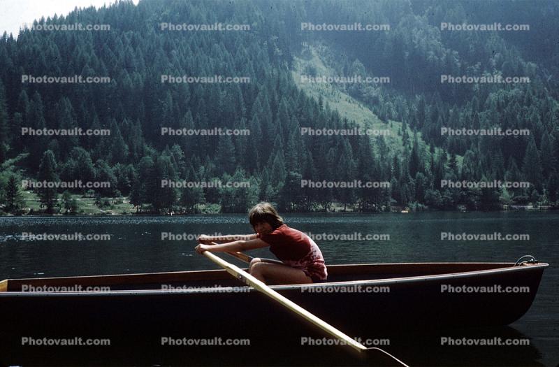 Rowboat, Boy, Male, Rowing, August 1968, 1960s