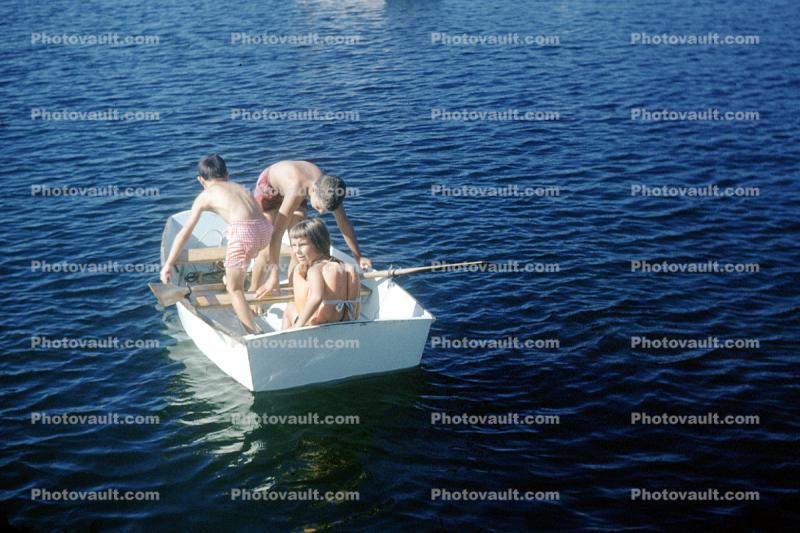 Rowboat, Kids, Oars, Cape Cod Massachusetts