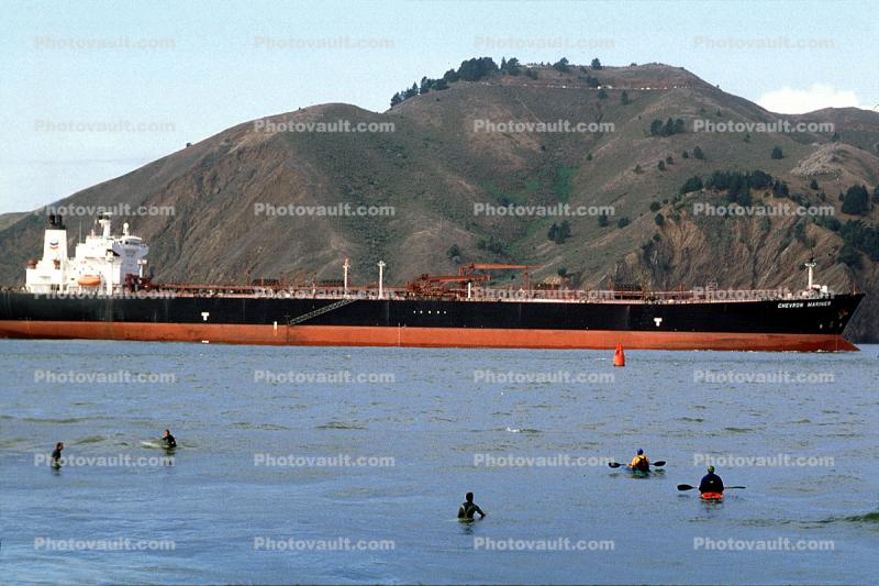 Oil Tanker, Marin Headlands, Kayakers
