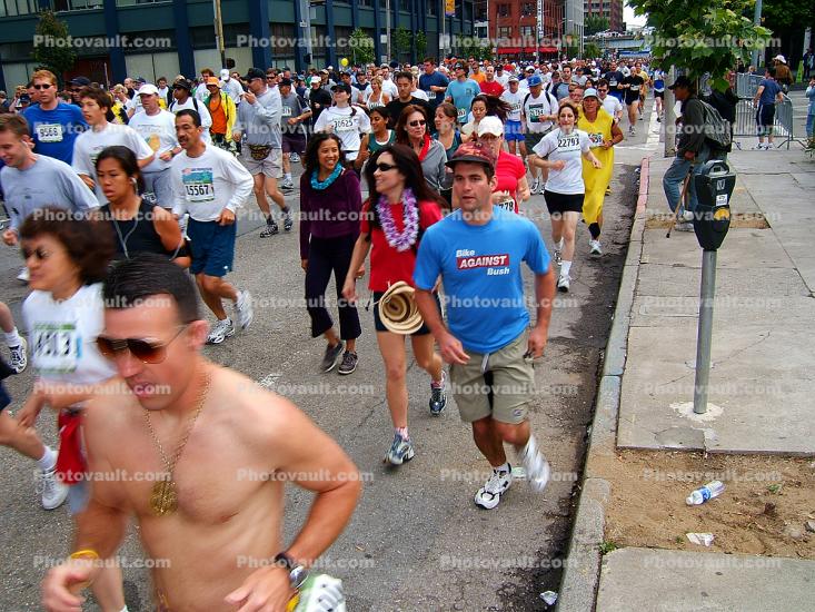Man, Shirtless, Bay to Breakers Race, Howard Street, SOMA, 2005