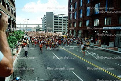 Starting Line, crowds, people, Bay to Breakers Race, 1978, 1970s