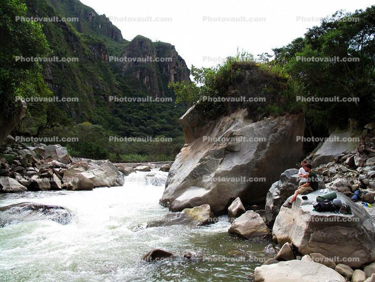 River, Rocks, Boulders, Andes Mountains