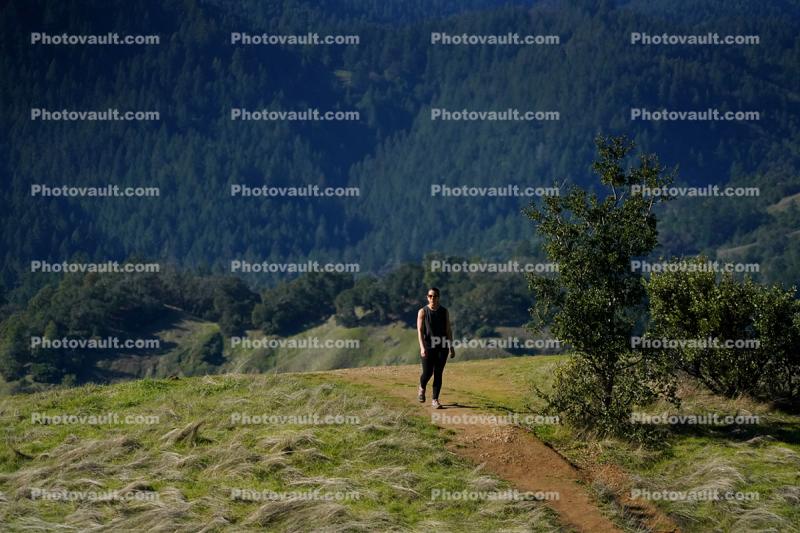 Woman Hiking, mountains
