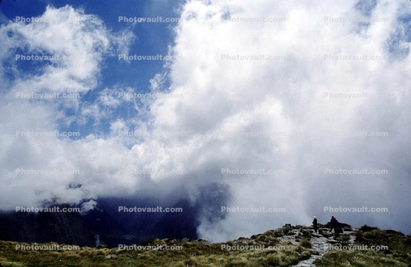 clouds, fog, mountains, Fiordland National Park
