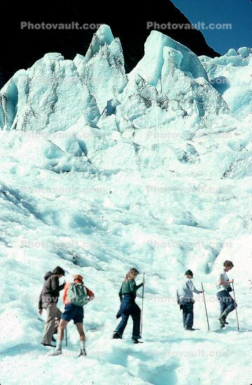 Hiking on a Glacier, snow, ice, men, women