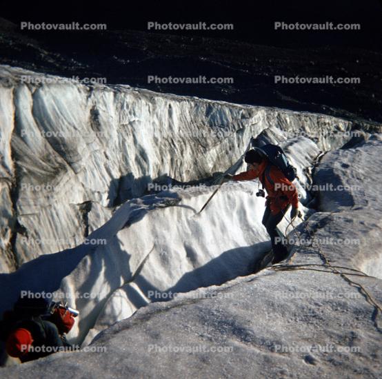 Ice Crevasse, Ice Climber, Snow