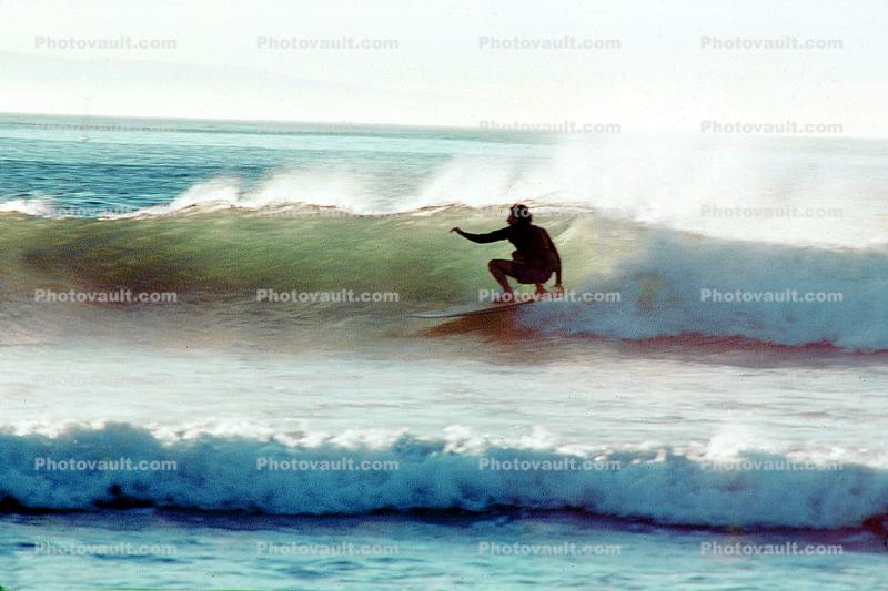 Topanga Beach, Surfer, Wetsuit, 1970s