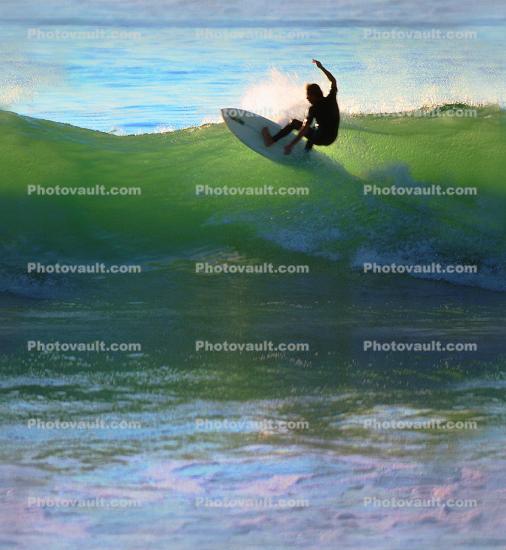 Topanga Beach, Surfer, Surfboard
