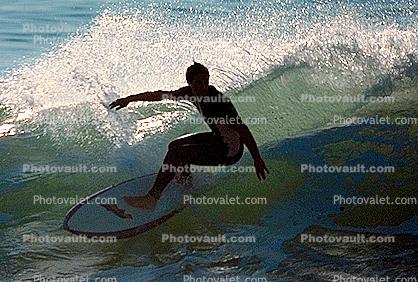 right break, Wetsuit, Surfer, Surfboard