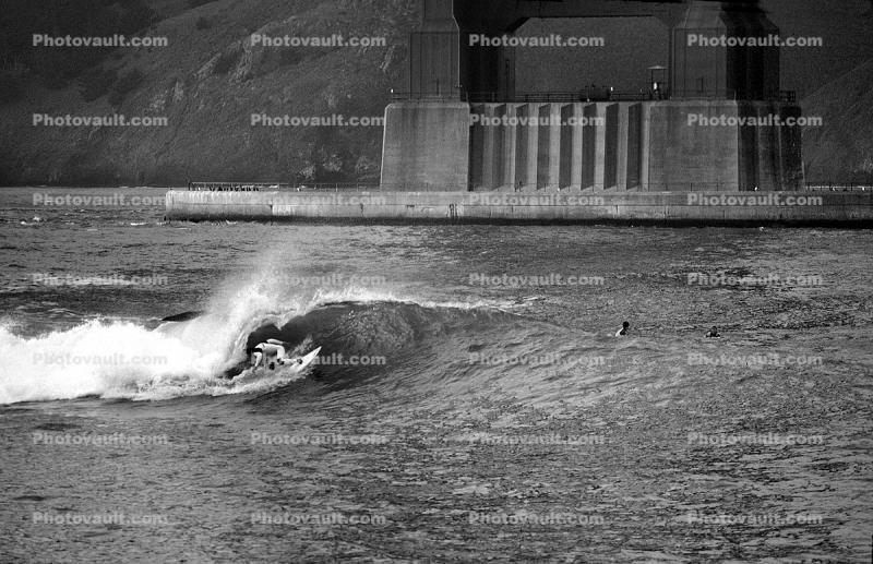 Fort Point, San Francisco, California, Wetsuit, Surfer, Surfboard