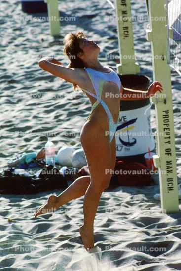Sand, Net, Woman, Beach, Volleyball Net, Pacific Ocean, Playing
