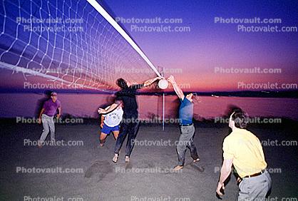 Ball, Beach, Net, Playing
