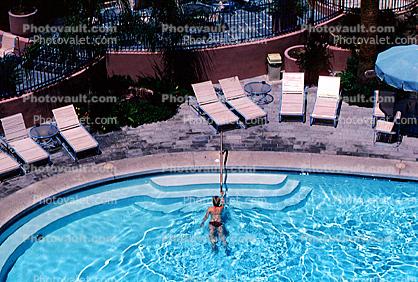 Lounge Chairs, Swimming, Steps, Pool, Ripples, Water, Liquid, Wet, Wavelets