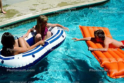 Raft, Swimming Pool, Summer, Summery, Floating, Pool, 1970s