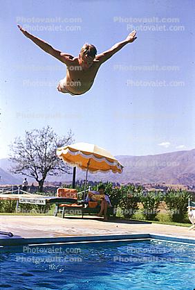 Aviation, flying man, Flight, Palm Springs, Pool