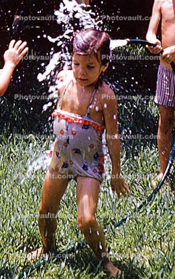 Splashy Water, Summer Fun, Backyard, 1963, 1960s
