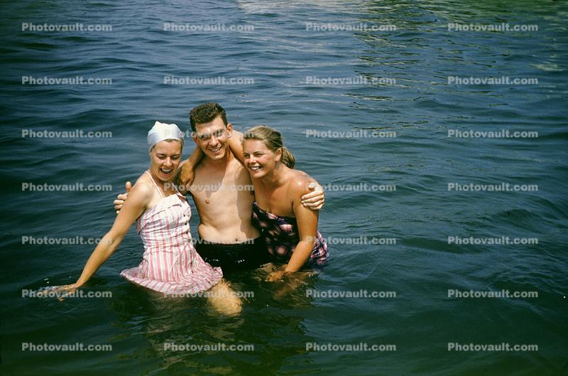 Man, Woman, Cuddly Smiles, Long Island, 1950s