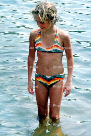 Girl, Water, Lake, Summer, 1978, 1970s