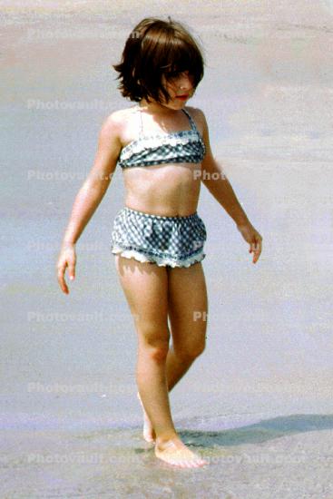 Girl, Beach, Water, Walking, 1969, 1960s